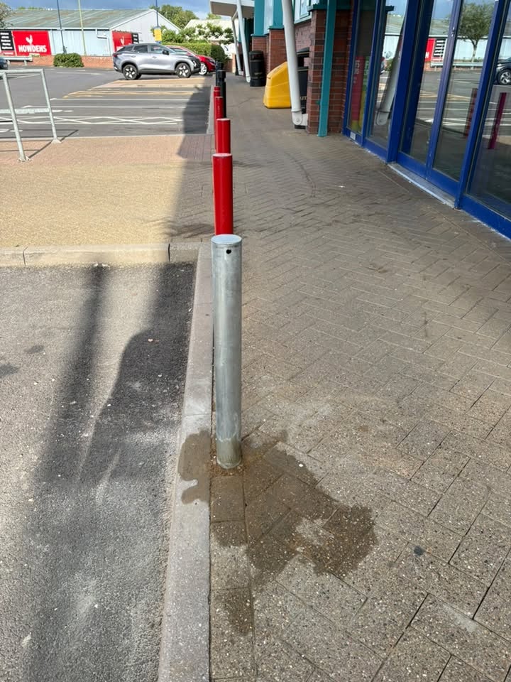 Commercial car park bollard install
