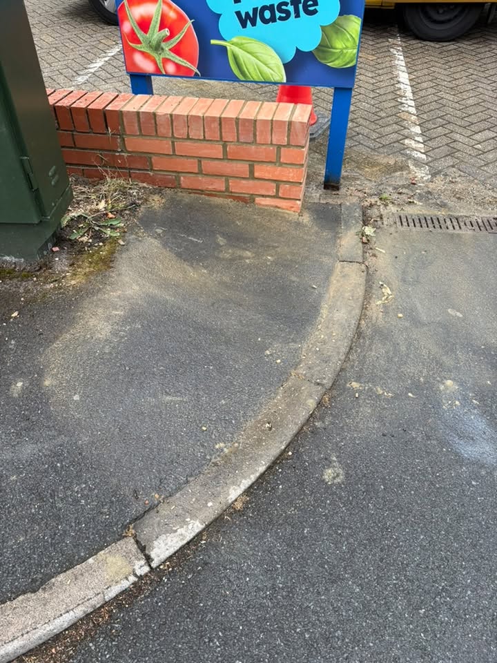 Commercial kerb repair outside a retail unit