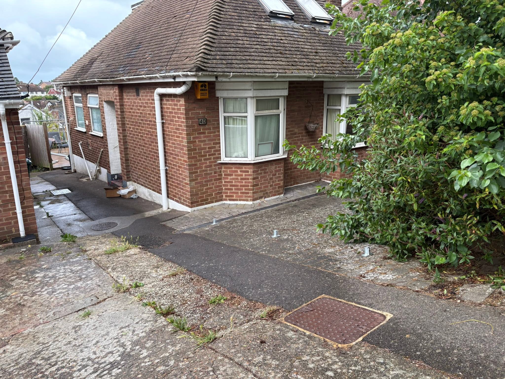 Driveway before resurfacing